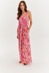Coral Wave maxi dress